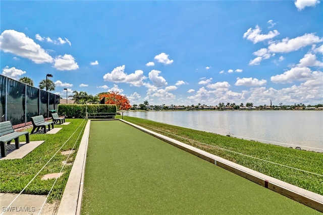 view of home's community featuring a water view