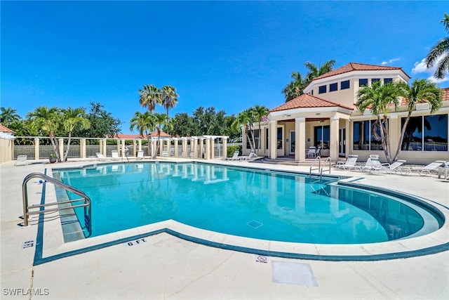 view of pool with a patio