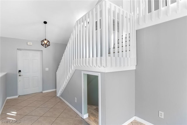 view of tiled entrance foyer