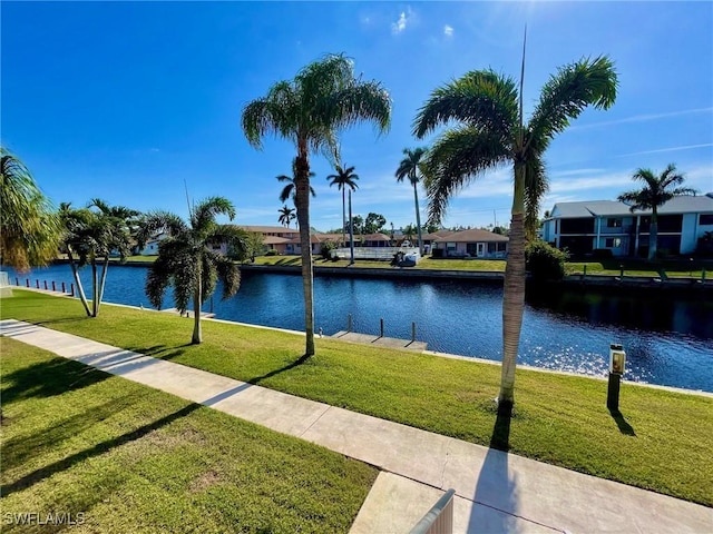 property view of water with a residential view