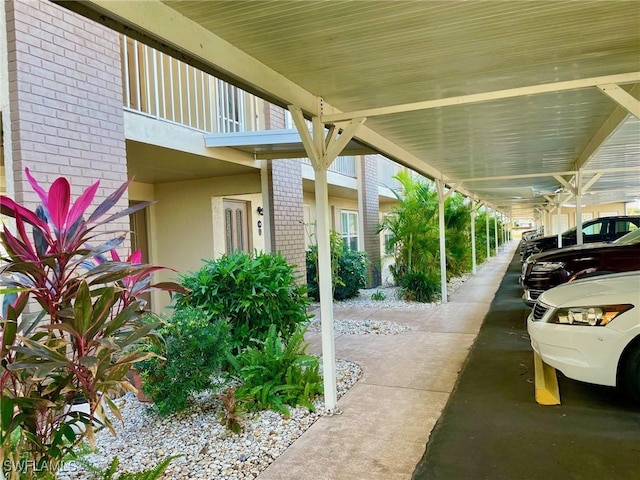 view of patio featuring a carport