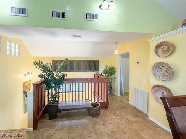 564 Coral Cir, Captiva, FL 33924 - corridor featuring vaulted ceiling