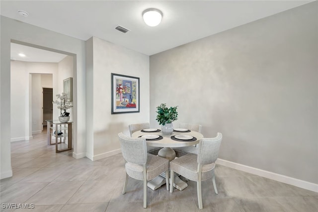 view of tiled dining room