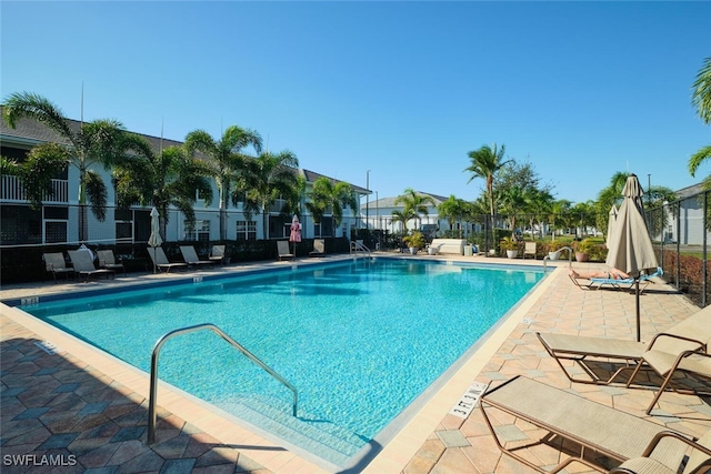 view of pool featuring a patio area