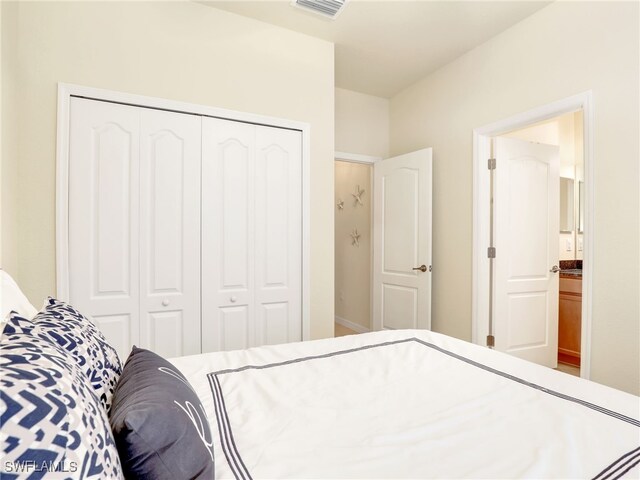 bedroom featuring a closet