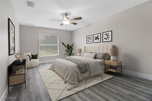 4490 10th St NE, Naples, FL 34120 - bedroom with wood finished floors and ceiling fan