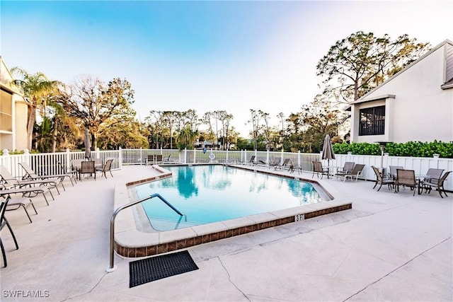 view of pool with a patio area