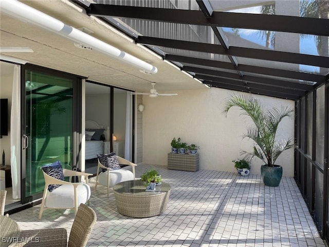 view of patio / terrace with ceiling fan