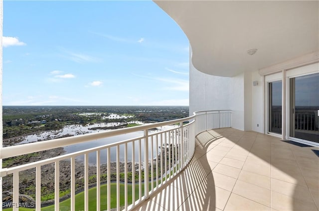 balcony with a water view