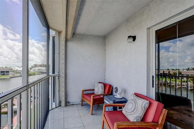 balcony with a water view