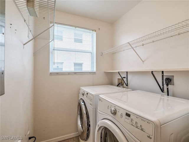 washroom featuring separate washer and dryer