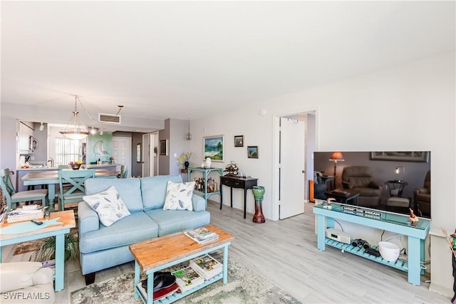 living room featuring wood-type flooring