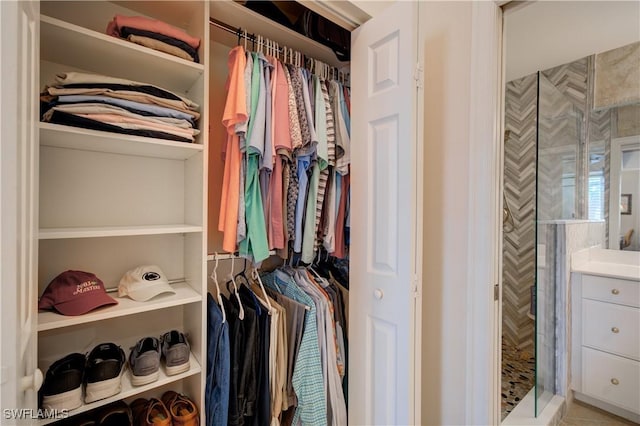 view of walk in closet