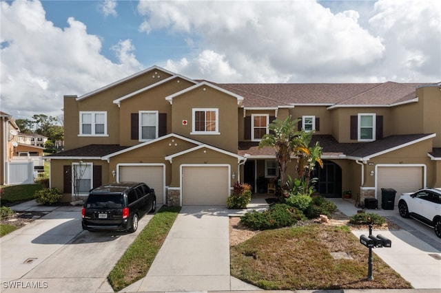 view of property with a garage