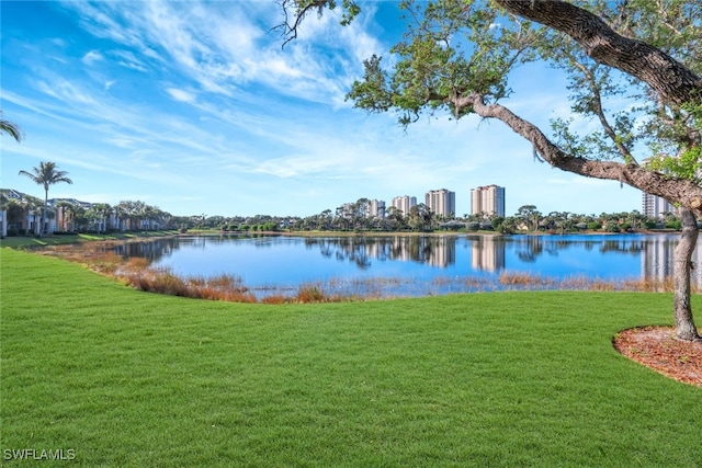 property view of water featuring a city view