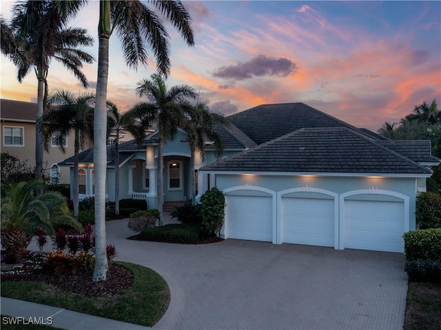 view of front of home featuring a garage