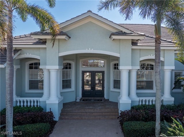 entrance to property with french doors