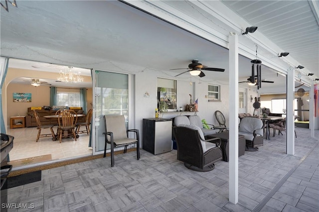 view of patio / terrace with ceiling fan