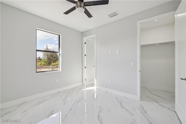 bedroom with a closet and ceiling fan