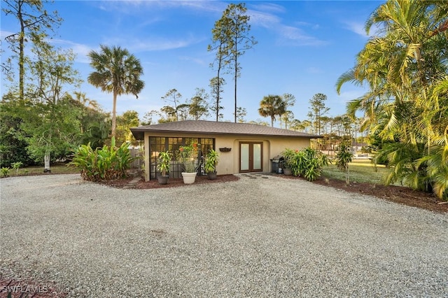 view of front of house with french doors