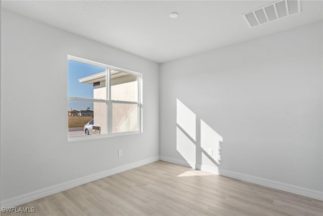 empty room featuring light wood-type flooring