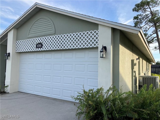 garage with cooling unit