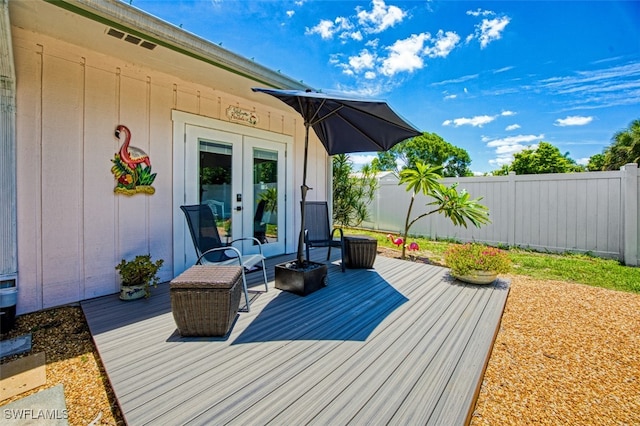 deck with french doors