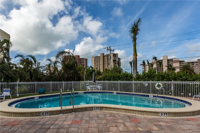 view of pool with a patio