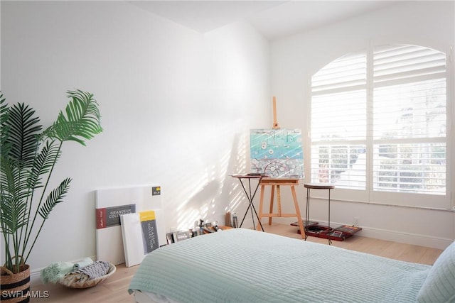 bedroom featuring light hardwood / wood-style floors