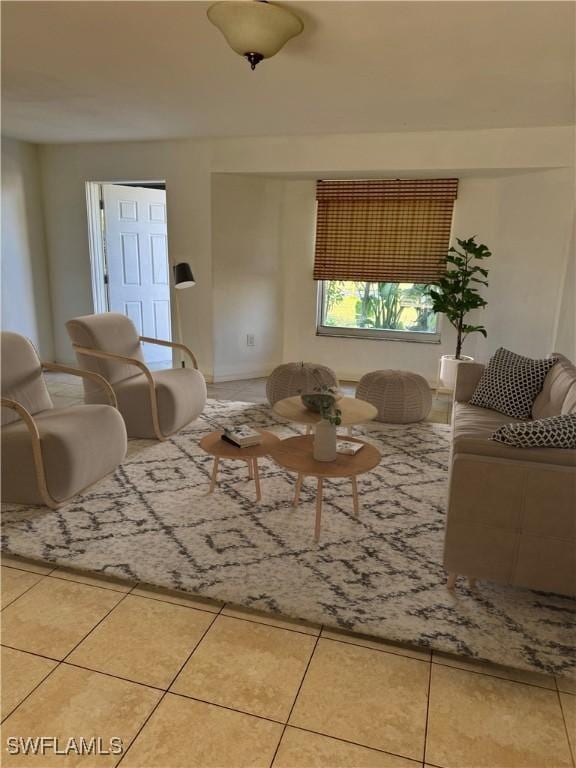 view of tiled living room