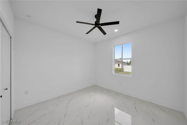 empty room with ceiling fan