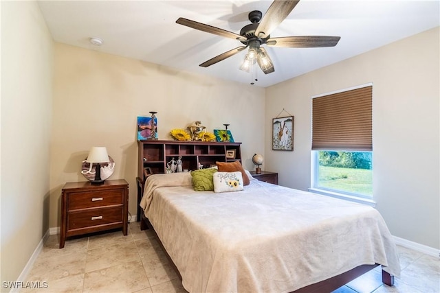 bedroom with ceiling fan