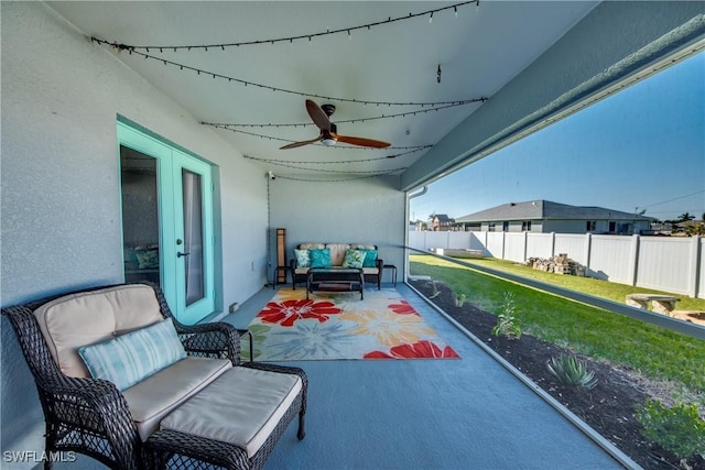 view of patio with an outdoor living space