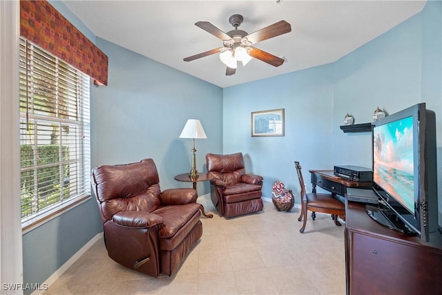 office featuring ceiling fan