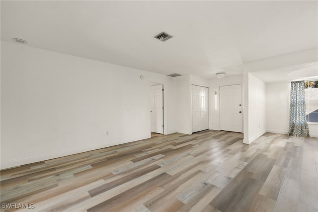 empty room featuring light wood-type flooring