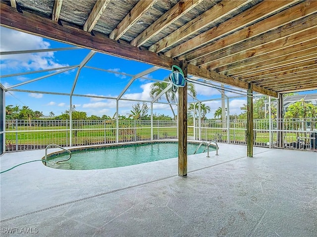 7397 Grande Pine Rd, Bokeelia, FL 33922 - view of swimming pool featuring a patio area and a lanai