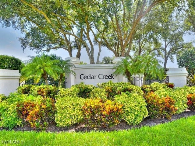 view of community sign