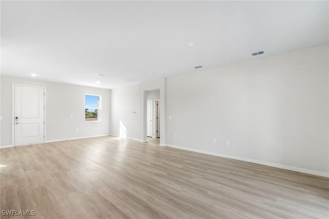 empty room featuring light wood-type flooring