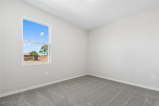 view of carpeted spare room