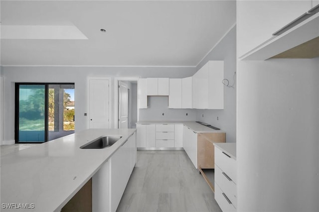 kitchen with white cabinets and sink