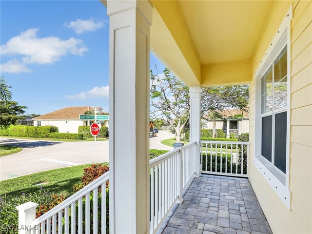 balcony with covered porch