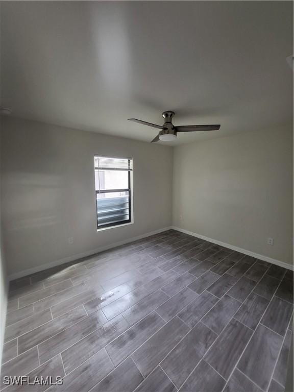 unfurnished room featuring ceiling fan