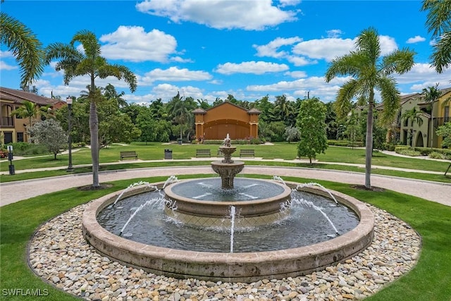 view of community with a lawn