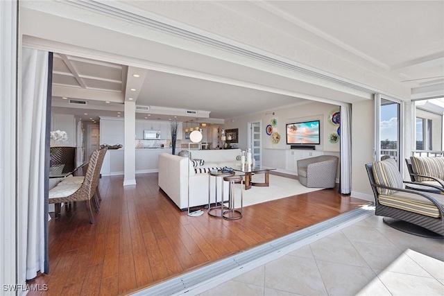 living room featuring hardwood / wood-style flooring