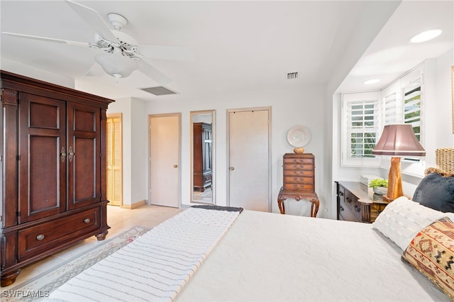 bedroom with ceiling fan