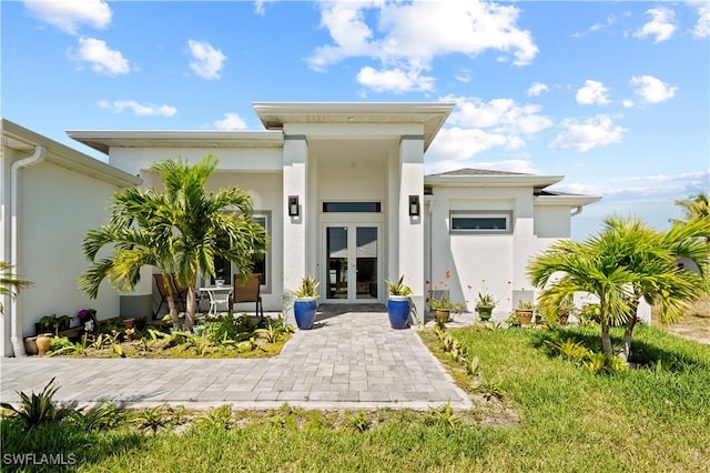 entrance to property with french doors