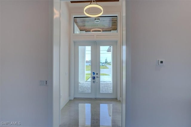 doorway to outside with french doors