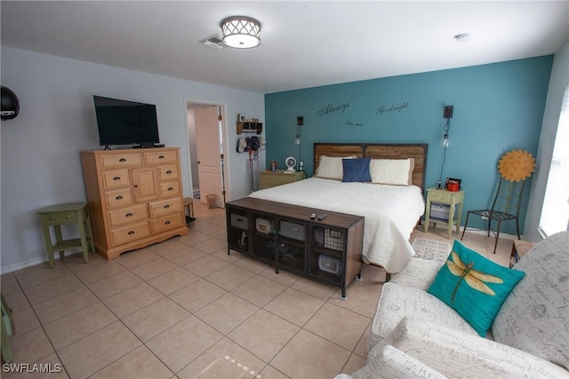 view of tiled bedroom