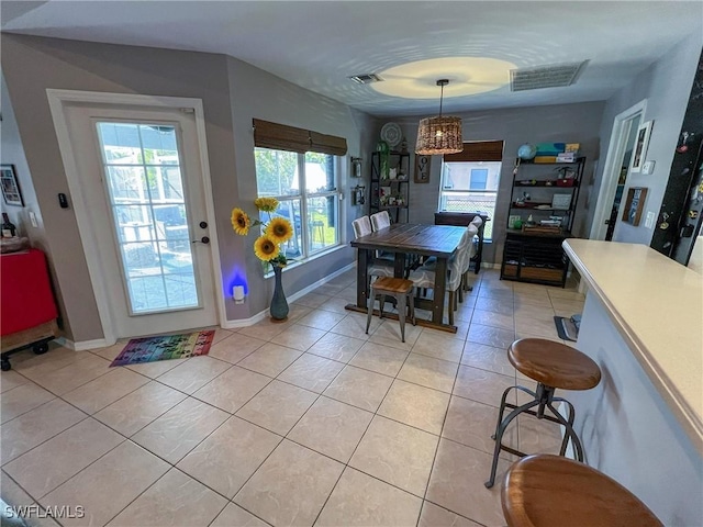 view of tiled dining area