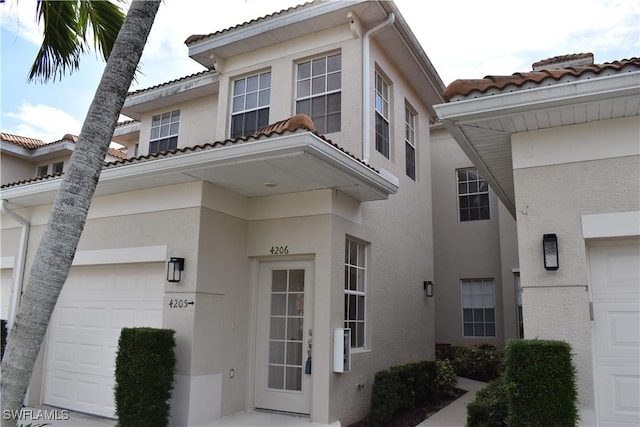 entrance to property with a garage